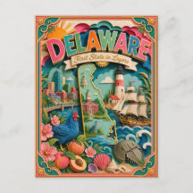 PopCut Staaten Delaware Farbige 3D-Papierkunst