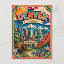 PopCut Staaten Denver Colorado Papier Kunst