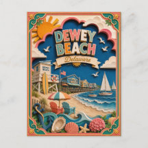 PopCut Staaten Dewey Beach Delaware Papierkunst
