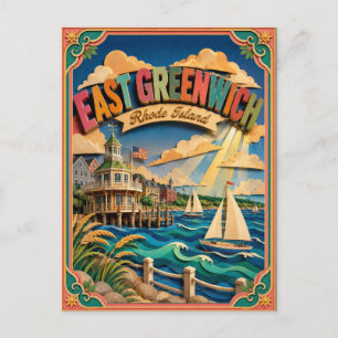 PopCut Staaten East Greenwich Rhode Island Kunst Postkarte