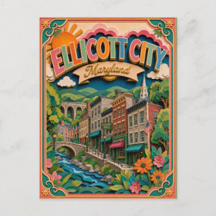 PopCut Staaten Ellicott City Maryland Papierkunst Postkarte