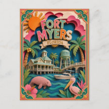 PopCut Staaten Fort Myers Florida Papierkunst