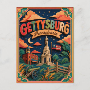 PopCut Staaten Gettysburg Pennsylvania Papierkunst Postkarte
