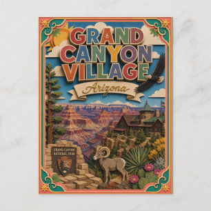 PopCut Staaten Grand Canyon Village Arizona Kunst Postkarte