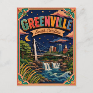 PopCut Staaten Greenville South Carolina Papierkun Postkarte