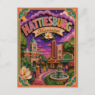 PopCut Staaten Hattiesburg Mississippi Papierkunst Postkarte