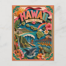 PopCut Staaten Hawaii Farbige 3D-Papierkunst