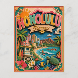 PopCut Staaten Honolulu Hawaii Papierkunst Postkarte
