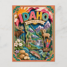 PopCut Staaten Idaho Farbige 3D-Papierkunst