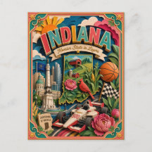 PopCut Staaten Indiana Farbige 3D-Papierkunst