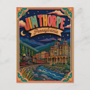 PopCut-Staaten Jim Thorpe Pennsylvania Papierkunst Postkarte