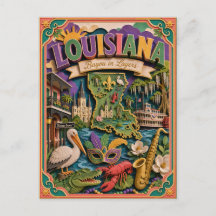 PopCut Staaten Louisiana Farbige 3D-Papierkunst