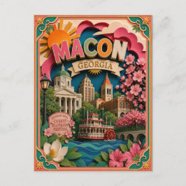 PopCut Staaten Macon Georgia Papierkunst Postkarte