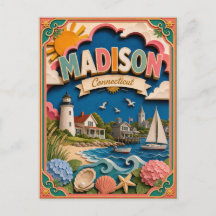 PopCut Staaten Madison Connecticut Papier Kunst