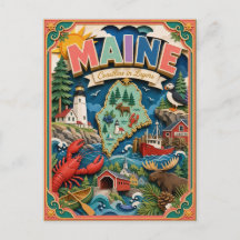 PopCut Staaten Maine Farbige 3D-Papierkunst