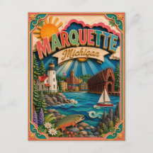 PopCut Staaten Marquette Michigan Papierkunst