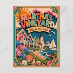 PopCut Staaten Martha’s Vineyard Massachusetts Postkarte