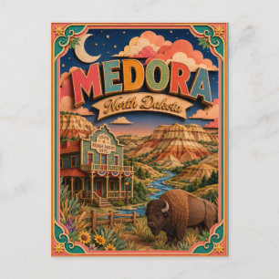 PopCut-Staaten Medora North Dakota Papierkunst Postkarte