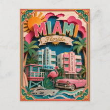 PopCut Staaten Miami Florida Papier Kunst