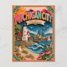 PopCut Staaten Michigan City Indiana Papierkunst