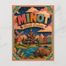 PopCut-Staaten Minot North Dakota Papierkunst