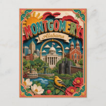 PopCut Staaten Montgomery Alabama Papierkunst