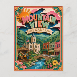 PopCut Staaten Mountain View Arkansas Papierkunst Postkarte