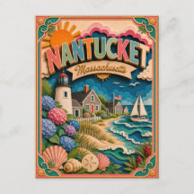 PopCut Staaten Nantucket Massachusetts Papierkunst
