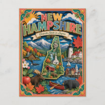 PopCut Staaten New Hampshire Farbige 3D-Papierkuns