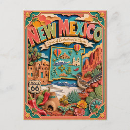 PopCut Staaten New Mexico Farbige 3D-Papierkunst Postkarte