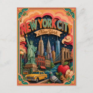 PopCut Staaten New York City New York Papierkunst Postkarte