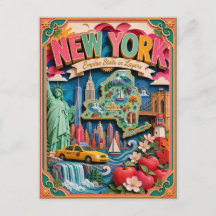 PopCut Staaten New York Farbige 3D-Papierkunst