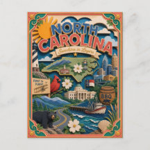 PopCut Staaten North Carolina Bunte 3D-Papierkunst