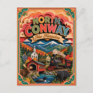 PopCut Staaten North Conway New Hampshire Papierku Postkarte