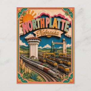 PopCut Staaten North Platte Nebraska Papierkunst Postkarte
