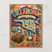 PopCut Staaten Oklahoma Farbige 3D-Papierkunst