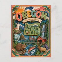 PopCut Staaten Oregon Farbige 3D-Papierkunst