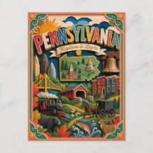PopCut Staaten Pennsylvania Farbige 3D-Papierkunst