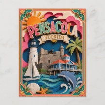 PopCut Staaten Pensacola Florida Papier Kunst