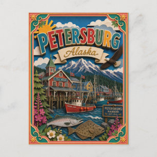 PopCut Staaten Petersburg Alaska Papier Kunst Postkarte