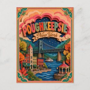 PopCut Staaten Poughkeepsie New York Papierkunst Postkarte