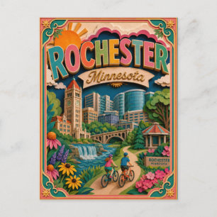 PopCut Staaten Rochester Minnesota Papierkunst Postkarte