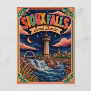 PopCut Staaten Sioux Falls South Dakota Papierkuns Postkarte