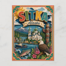 PopCut Staaten Sitka Alaska Papier Kunst