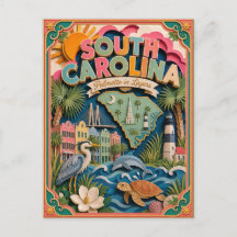 PopCut Staaten South Carolina Bunte 3D-Papierkunst