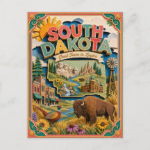 PopCut Staaten South Dakota Farbige 3D-Papierkunst