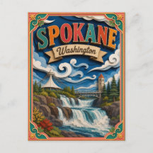 PopCut-Staaten Spokane Washington Papierkunst