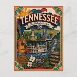 PopCut Staaten Tennessee Farbige 3D-Papierkunst Postkarte