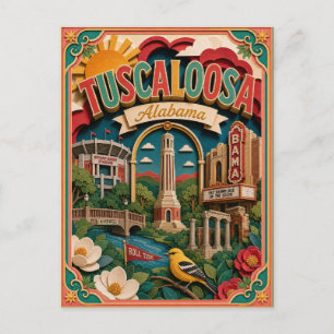 PopCut Staaten Tuscaloosa Alabama Papierkunst Postkarte