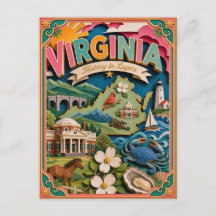 PopCut Staaten Virginia Farbige 3D-Papierkunst